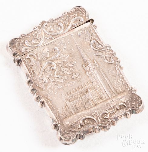 Silver high relief card case, 19th c.
