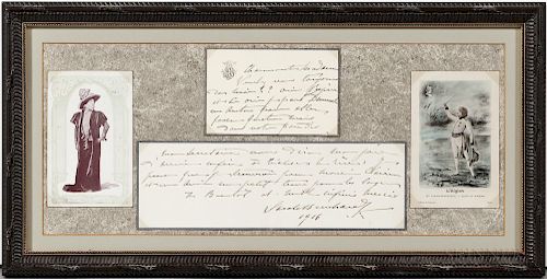 Bernhardt, Sarah (1844-1923) Autograph Letter Signed, 1916.