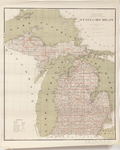 Midwestern States, Nine General Land Office State and Territory Maps.