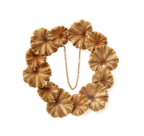14k Gold "Leaf" Form Bracelet