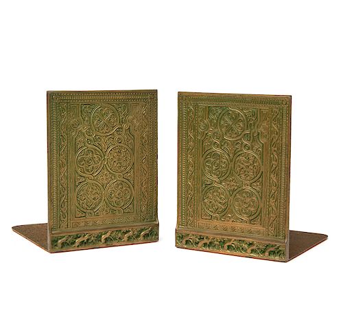 Pair of Tiffany Studios Bronze "Venetian" Bookends