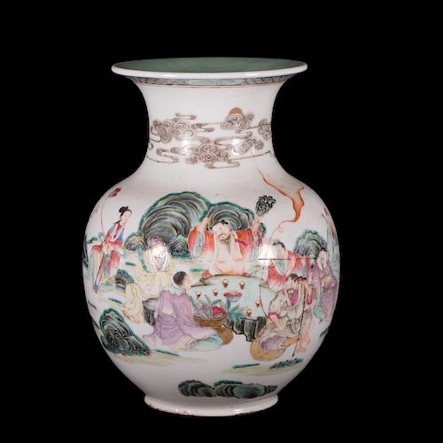 Chinese polychrome vase.