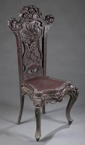 Asian export style side chair, c.1900