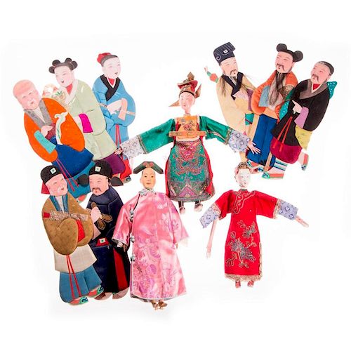 Set of eleven twentieth century Chinese dolls.