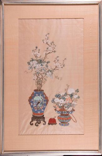 Two Chinese still life paintings.
