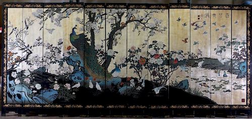A Chinese 12 panel screen.