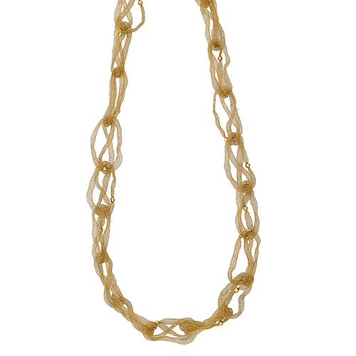 YELLOW GOLD MESH NECKLACE