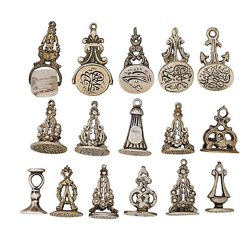 COLLECTION OF SILVER TURKISH WATCH FOBS