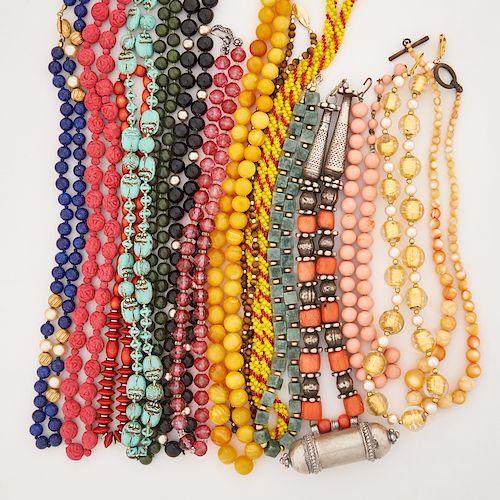 COLLECTION OF BEADED NECKLACES