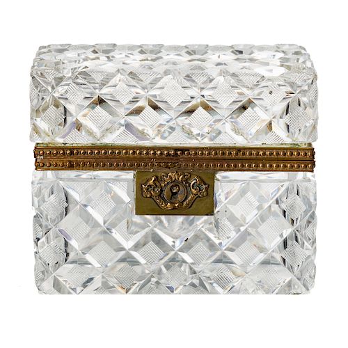 Baccarat gilt-bronze mounted cut-crystal box