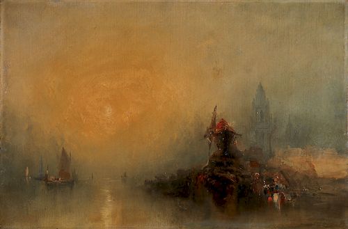 TURNER RELATED OIL ON CANVAS PAINTING