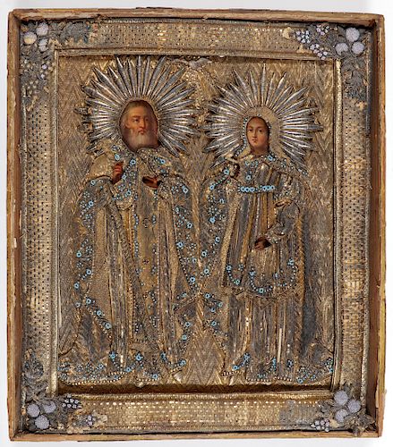 A RUSSIAN ICON OF SELECTED SAINTS, CIRCA 1800