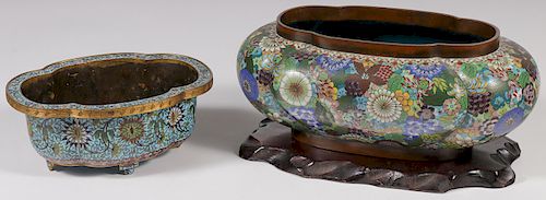 A PAIR OF CHINESE CLOISONN&#201; JARDINI&#200;RES