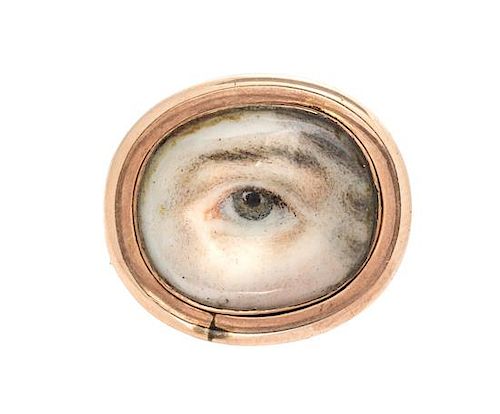 * A Georgian Rose Gold Lover's Eye Brooch, 2.25 dwts.