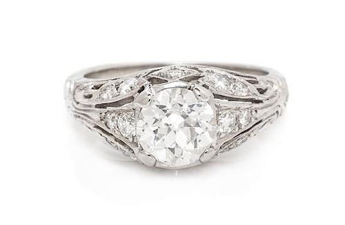 A Platinum and Diamond Ring, Whitehouse Brothers, 4.20 dwts.