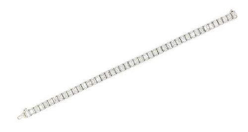 A Platinum and Diamond Line Bracelet, 23.00 dwts.