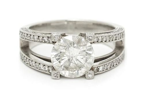 A Platinum, Clarity Enhanced Diamond and Diamond Ring, 8.60 dwts.