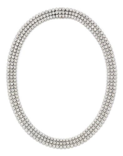 A Platinum and Diamond Necklace, Harry Winston, 92.80 dwts.
