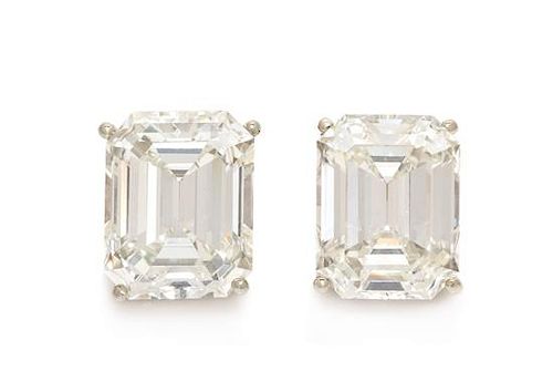 A Pair of White Gold and Diamond Stud Earrings, 3.80 dwts.