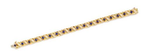 A Yellow Gold, Sapphire and Diamond Bracelet, Kurt Wayne, 26.75 dwts.