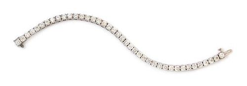 An 18 Karat White Gold and Diamond Line Bracelet, 12.00 dwts.