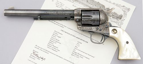 Factory Cuno Helfricht Engraved Texas-Shipped Colt Single Action Army Revolver