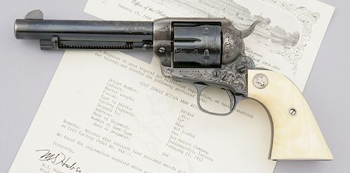 Factory Wilbur Glahn Engraved Colt Single Action Army Revolver