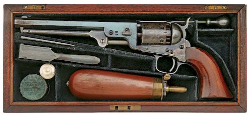 Wonderful Cased Colt Model 1851 London Navy Revolver