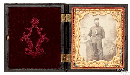Civil war tintype of a cavalry officer