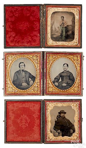 Two Civil War soldier tintypes, etc.