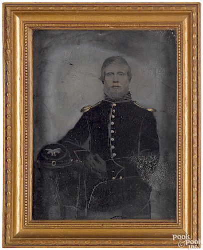 Full plate Civil War cavalry officer tintype