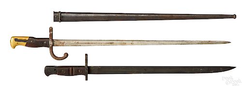 Two military bayonets