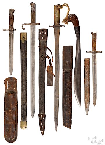 Five edged weapons and bayonets