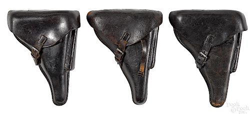 Three German WWII P-08 Luger holsters