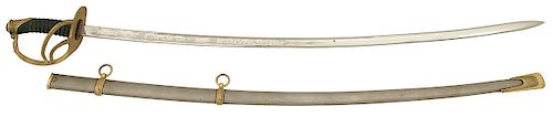 U.S. Model 1880 Field and Cavalry Officer's Saber with Early Blade Markings by Springfield Armory