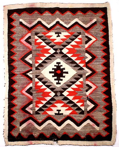 Navajo Old Crystal Trading Post Wool Rug c. 1900