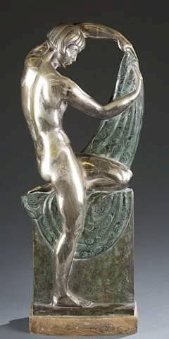 The Bather, R Abel Phillppe, silver pat. bronze.