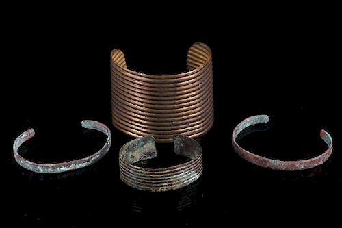 Navajo Copper & Bronze Trade Bracelets (4)