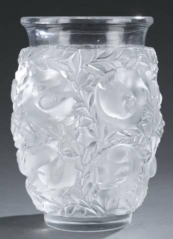 Lalique Bagatelle art glass vase.