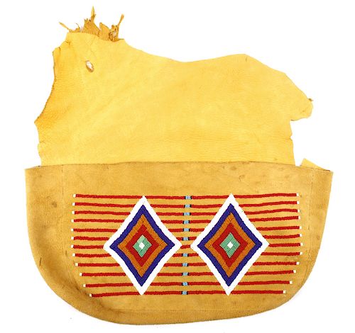 Northern Plain Native American Beaded Document Bag