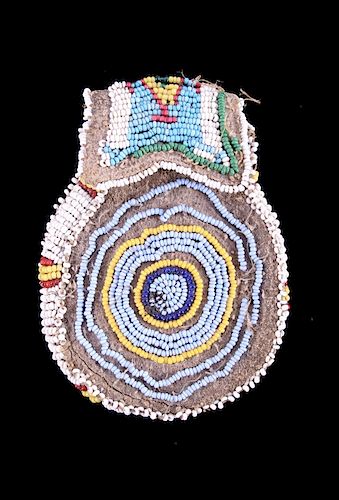 Sioux Fully Beaded Medicine Pouch c. 1890-1900