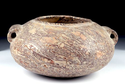 Important Egyptian Breccia Stone Vessel