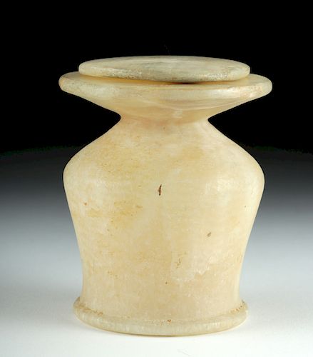 Beautiful Egyptian Alabaster Vessel with Lid
