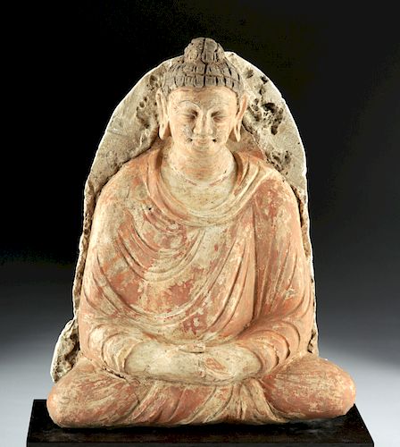 Large Gandharan Stucco Buddha