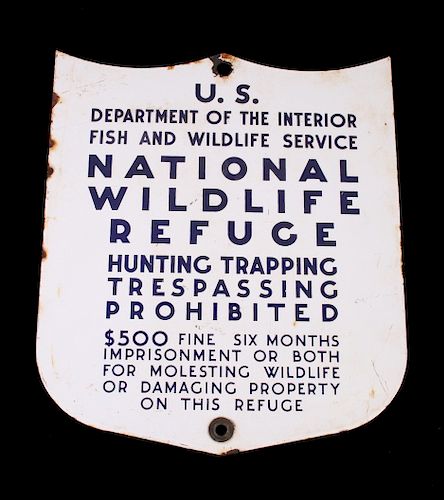 U.S. Fish & Wildlife Service Porcelain Enamel Sign
