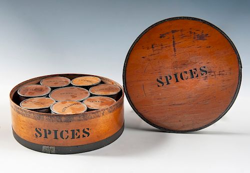 9 Pc Bentwood Spice Box Set