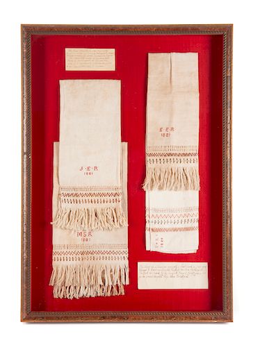 Collection of 1881 Show Towels in Frame