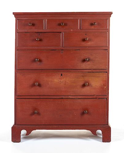 New England Chippendale High Chest of Drawers