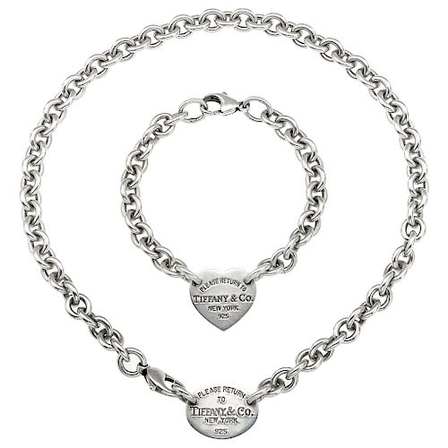 TIFFANY & CO. sterling silver choker and bracelet.