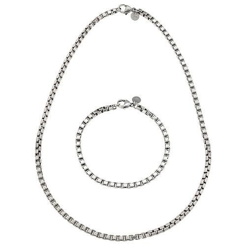 TIFFANY & CO. sterling silver necklace and bracelet.
